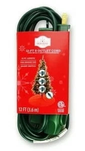“NEW” Holiday Time 9 outlet cord with ON/OFF power switch 12 FT  5 AMP FUSED - Picture 1 of 5