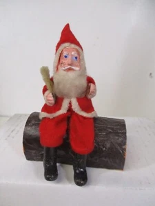 Vintage Japan Christmas Candy Container - Santa Sits on Log - Picture 1 of 7