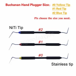 3 Type Dental Sybronendo Endo Buchanan Hand Plugger Tip Fill Obturation No.0/1/2 - Picture 1 of 8