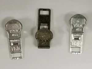 2,50 € / Stück YKK 3 x Metall Schieber Typ 4,5 M DA für 4mm silber + altmessing - Bild 1 von 1