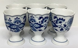 Hutschenreuther Porcelain BLUE ONION Lot Of 6 x EGG CUPS Good Condition - Picture 1 of 1