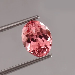 Natural Flawless Ceylon Padparadscha Sapphire Loose Oval Cut Gemstone 10x8MM - Foto 1 di 4