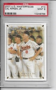 2007 Upper Deck Masterpieces #10 Cal Ripken Jr. Baltimore Orioles psa 9