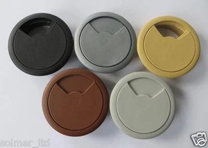 Copricavo tavolo passante plastica scrivania computer pc tondo 80 mm riordino filo foro - Foto 1 di 6