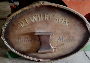 Antique Primitive Wooden R.J.WILKESON Marine Mold/Pattern Nautical Wall Art - Picture 1 of 13