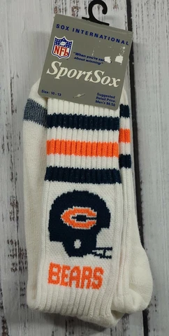 VINTAGE NFL CHICAGO BEARS SOCKS TUBE SOCKS CREW SPORTSOX SIZE 10-13 USA MADE Cover