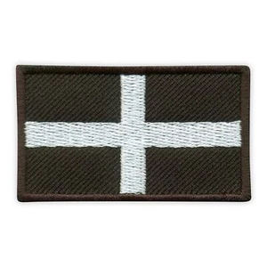 Flag of Cornwall - Saint Piran's Flag Patch/Badge Embroidered - Picture 1 of 1