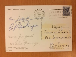 Cartolina autografa di Cesare Frugoni - Imagen 1 de 1