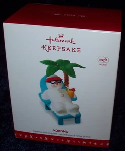 2016 Hallmark KOKOMO Lounging "Tropical" Melting Snowman MAGIC Music Ornament - Picture 1 of 5
