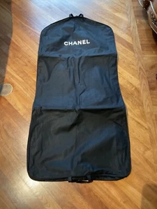NEW CHANEL BLACK CANVAS TRAVEL STORAGE COAT/LONG DRESS ZIP GARMENT BAG - Picture 1 of 1