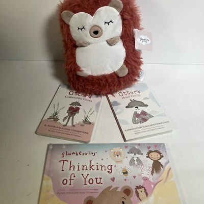 RARE Slumberkins XL Hedgehog Rust Red - Comfort - NWT With 3 Book Lot - Image 1 of 4