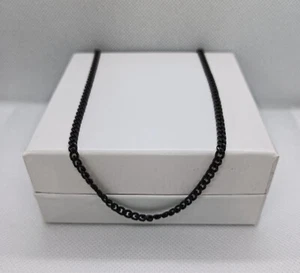 COLLANA CUBANA UOMO DONNA UNISEX NERO ACCIAIO INOSSIDABILE 45CM - Foto 1 di 3