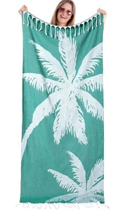 Turkish Beach Towel 35 x 71 Extra Large Beach Sand Towel (banana Tree) - Picture 1 of 7