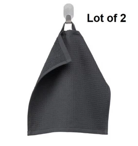 Lot of 2 Ikea SALVIKEN washcloth anthracite 12 x 12" New 100% Cotton - Picture 1 of 5