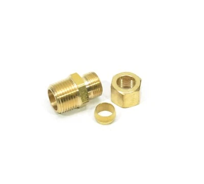 3/8 OD Compression Tube to 3/8 Male Npt Adapter Fitting Connector Water Oil Gas - Image 1 of 4