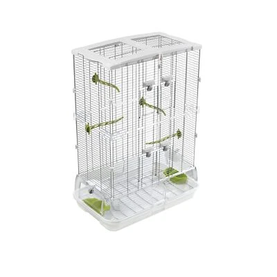 Jaula para pájaros de alambre M02, hogar para pájaros para periquitos, pinzones y canarios, alta mediana Foto 1 de 4