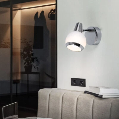 Wandleuchte Wandlampe Esszimmerleuchte Chrom Glas verstellbar LED H 11,5 cm - Bild 1 von 4