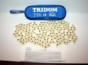 Juego de dominó triángulo vintage Weico Alemania TRIDOM #99019 completo RARO - Imagen 1 de 5