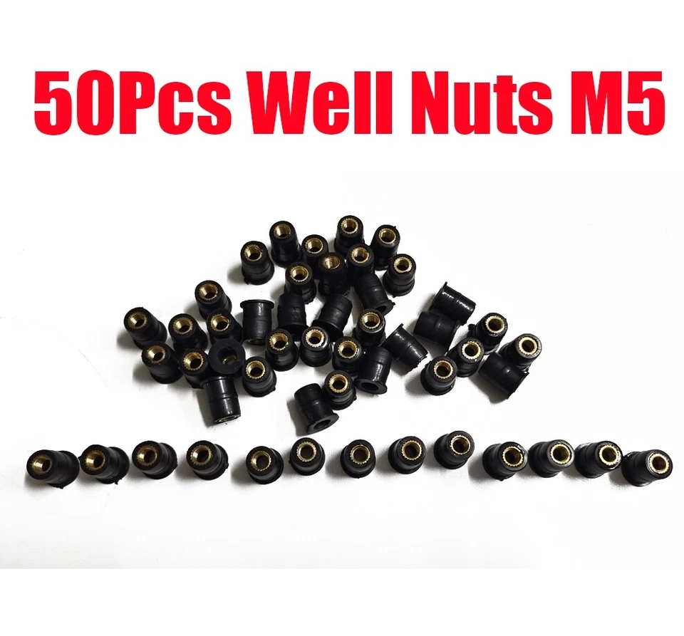 Parafusos universais para motocicleta parafusos carenagem porcas poço M5 para canoa - Imagem 1 de 4