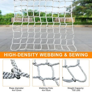 Polyester Playground Net, Heavy Duty Climbing Cargo Net, Kids Safety 4.9'×9.9' - Picture 1 of 12