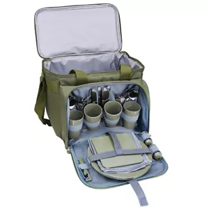 CI Picknick Kühltasche für 4 Personen oliv Geschirr Besteck Camping Tasche - Bild 1 von 3