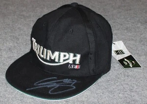 nwt TRIUMPH + BE1 RACING TEAM TRUCKER HAT Chaz Davies Signed Flex Fit 7 1/4 Hat - Picture 1 of 12