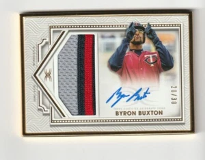 2022 Topps Definitive BYRON BUXTON Gold Framed Patch Auto /30 Twins Card FAC-BUX - Bild 1 von 2
