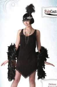 Women's Black Fringe 1920s Flapper Dance Dress Costume SIZE XS (NEW) - Picture 1 of 1