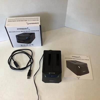 Sabrent Dual Bay Hard Drive Docking Station USB 3.0 Sata 2.5" & 3.5" EC-HD2B Box - Image 1 of 4