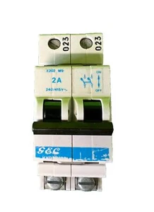 GEC X202 2A Amp zweipoliger Leitungsschutzschalter 023 M9 - Bild 1 von 2