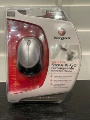 NEW SEALED--Targus AMW07US Stow-N-Go Rechargeable Wireless USB Optical Mouse - Image 1 of 2