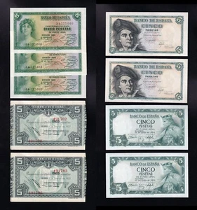 F.C. 9 BILLETES DE 5 PESETAS . - Imagen 1 de 2