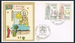 Vatican 652-653,FDC.Michel 743-744. St Basil the Great,1600th death Ann.1979. - Picture 1 of 1