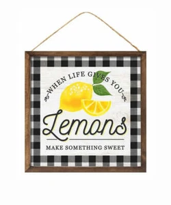 Arte de pared, placa, cuando la vida te da limones, cuadrado, 10" L x 10" H, tablero de papel - Imagen 1 de 2