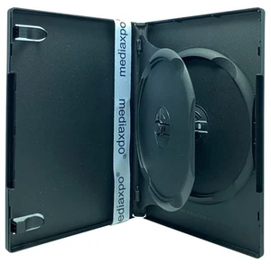 STANDARD Black Double DVD Cases with Inner Flap Lot - Afbeelding 1 van 3