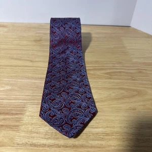 ROBERT TALBOTT Best Of Class Nordstrom Silk Tie USA Extra Long Blue Red Paisley - Picture 1 of 6