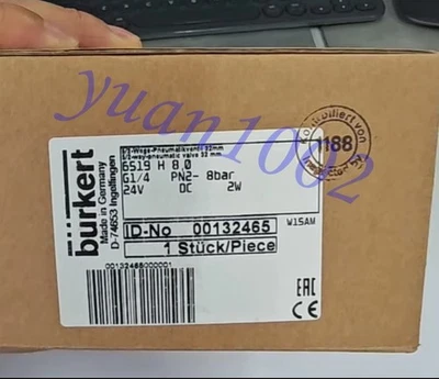 1PCS NEW Burkert 6519 H 8.0 00132465 Solenoid valve Fast delivery - Image 1 of 4