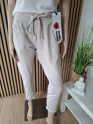 ❤️ Wendy Trendy Made in Italy Felpa Jogger Hose Jogpants Beige TOP TREND ❤️ - Immagine 1 di 4
