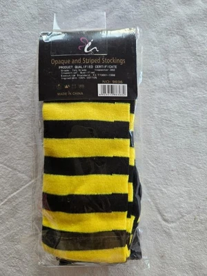 Chaussettes hautes noires et jaunes taille unique marque Beauty's Love (li) - Bild 1 von 2