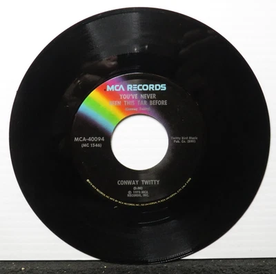 CONWAY TWITTY YOU'VE NEVER BEEN THIS FAR BEFORE/YOU MAKE IT HARD (VG+) 45 RECORD - Image 1 of 2