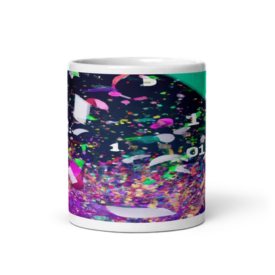 Futuristic New Year's Eve Holographic Fireworks 11oz Ceramic Mug - Image 1 of 3