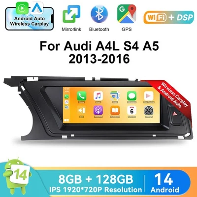 8GB+128GB Für Audi A4/B8/S4/S5 8.8" IPS Android14 Autoradio GPS DAB+ CarPlay DVR - Bild 1 von 4