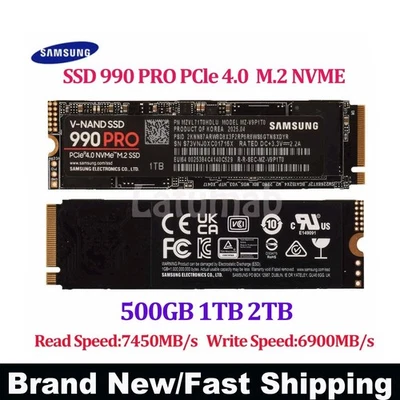 SSD 990 PRO 500GB 1TB 2TB SAMSUNG PCIe 4.0 NVMe M.2 Solid State Hard Drive Lot - Bild 1 von 4
