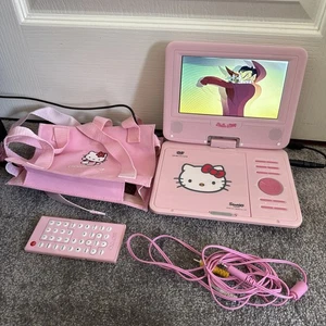 Hello Kitty Portable Pink DVD Player 180 Degree Swivel Working - Foto 1 di 16