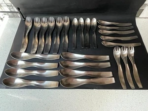 26 Pcs. Janos Megyik By Georgian House Minimalist Stainless Flatware MCM Japan - Picture 1 of 10