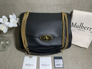 Mulberry Darley Black Heavy Grain Leather Shoulder Cross Body Bag RRP £1150 - Picture 1 of 24