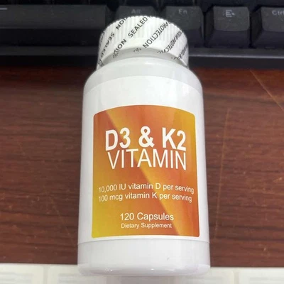 2 Piezas Vitamina K2 (MK7) Suplemento MCT Polvo 10000IU D3 Salud Ósea 120 Cápsulas Foto 1 de 4