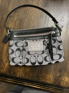 poppy coach purse Silver And Black - Picture 1 of 7