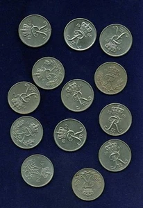 DENMARK 10 ØRE COINS: 1953 (2), 1957, 1960, 1961, 1962, 1963, 1964, 1965, 1966, - Picture 1 of 1