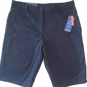 Nautica Shorts Girls Size 18.5 Navy Blue Long Uniform Stretch Adjustable Waist - Picture 1 of 11